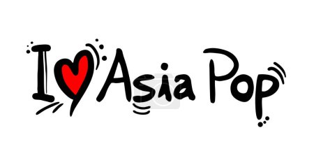 Ilustración de Asia pop mensaje de amor - Imagen libre de derechos