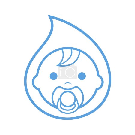 Illustration for Creative design of baby water icon - Royalty Free Image