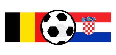 Illustration for Creative design of Belgium vs Croatia flags - Royalty Free Image