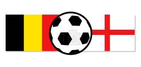Téléchargez les illustrations : Design créatif des drapeaux Belgique vs Angleterre - en licence libre de droit