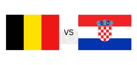 Illustration for Creative design of Belgium vs Croatia flags - Royalty Free Image
