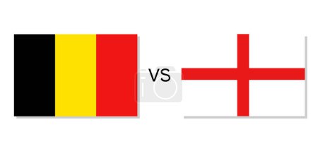 Ilustración de Diseño creativo de las banderas de Bélgica vs Inglaterra - Imagen libre de derechos