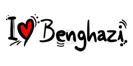 Illustration for Creative design of Benghazi love message - Royalty Free Image