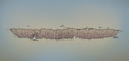 Illustration for Creative design of big hole abyss in ground - Royalty Free Image