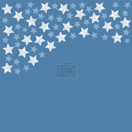 Téléchargez les illustrations : Design créatif de fond bleu avec des étoiles - en licence libre de droit