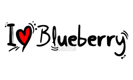 Téléchargez les illustrations : Blueberry fruit message d'amour - en licence libre de droit