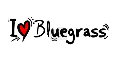 Téléchargez les illustrations : Conception créative du message d'amour bluegrass - en licence libre de droit