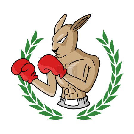 Téléchargez les illustrations : Conception créative de la boxe illustration kangourou - en licence libre de droit