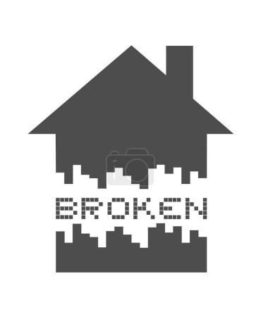 Illustration for Creative design of Broken house icon - Royalty Free Image