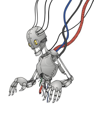 Ilustración de Diseño creativo de robot roto futurista - Imagen libre de derechos