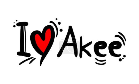 Téléchargez les illustrations : Conception créative du message d'amour Akee fruit - en licence libre de droit