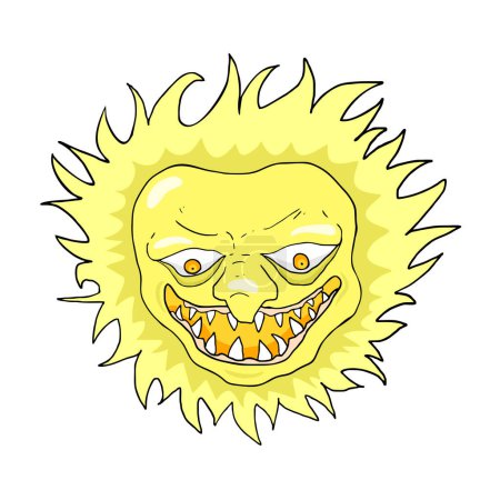 Téléchargez les illustrations : Conception créative du soleil en colère dessiner - en licence libre de droit