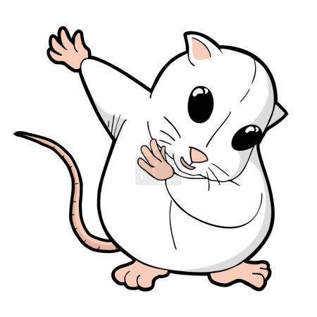 Illustration for Funny white laboratory rat - Royalty Free Image