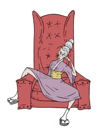 Ilustración de Mujer sentada en sillón - Imagen libre de derechos