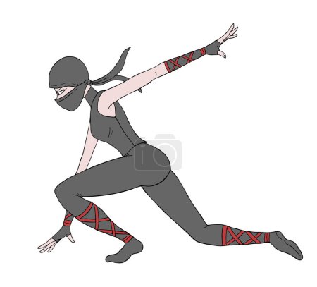 Ilustración de Diseño creativo de ilustración guerrera Ninja - Imagen libre de derechos
