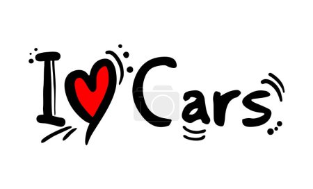 Ilustración de Diseño creativo de coches mensaje de amor - Imagen libre de derechos