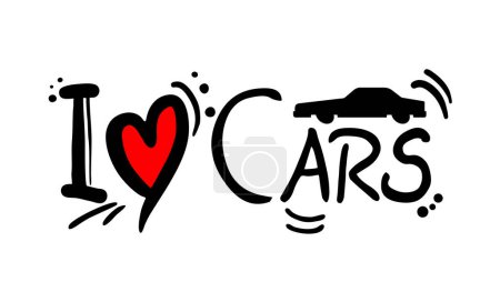 Illustration for Creative design of Cars love message - Royalty Free Image
