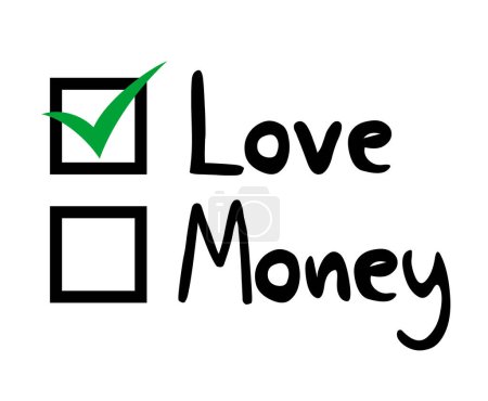 Téléchargez les illustrations : Amour ou sélection d'argent - en licence libre de droit
