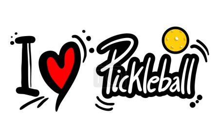 Illustration for Creative design of Love pickleball message - Royalty Free Image