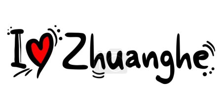 Téléchargez les illustrations : Zhuanghe ville de Chine message d'amour - en licence libre de droit