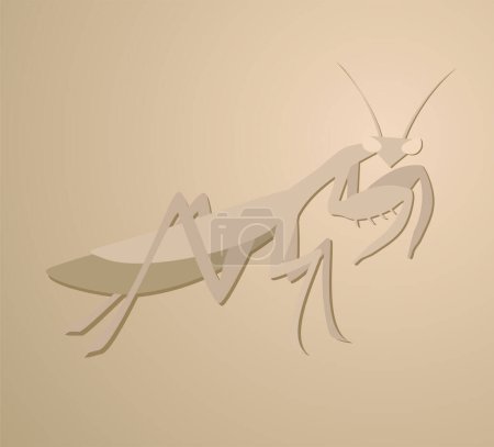 Ilustración de Diseño creativo de insecto mantis marrón - Imagen libre de derechos