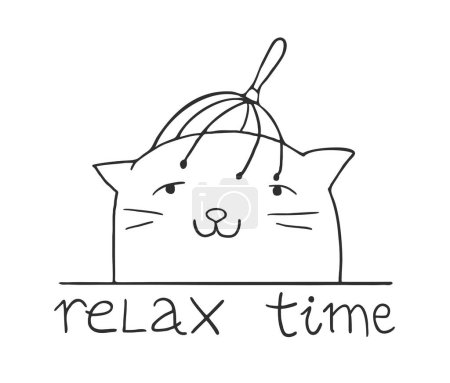 Illustration for Funny cat in relax moment - Royalty Free Image