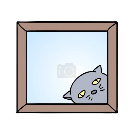 Illustration for Cat watching for windows - Royalty Free Image