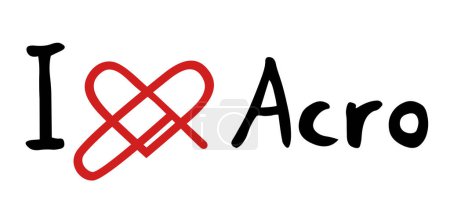 Téléchargez les illustrations : Design créatif de l'icône de l'amour Acro - en licence libre de droit