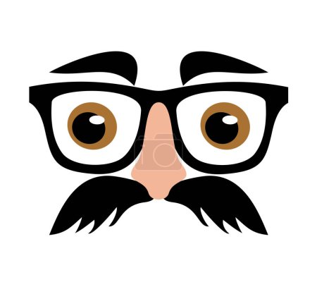 Illustration for Creative design of moustache and glasses costume - Royalty Free Image