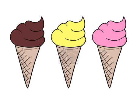 Téléchargez les illustrations : Conception créative de l'illustration de crème glacée - en licence libre de droit