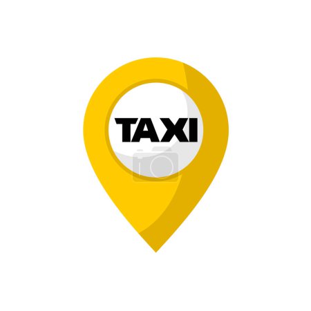 Téléchargez les illustrations : Conception créative de conception de point de localisation de taxi - en licence libre de droit