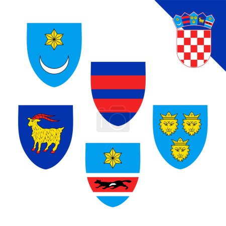 Ilustración de Diseño creativo de Escudo de Croacia - Imagen libre de derechos