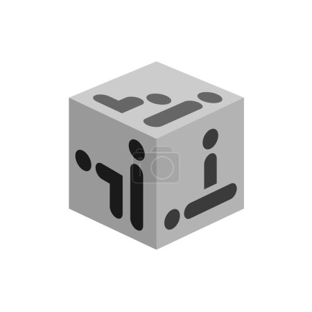 Téléchargez les illustrations : Conception créative de cube avec icône de postures sexuelles - en licence libre de droit