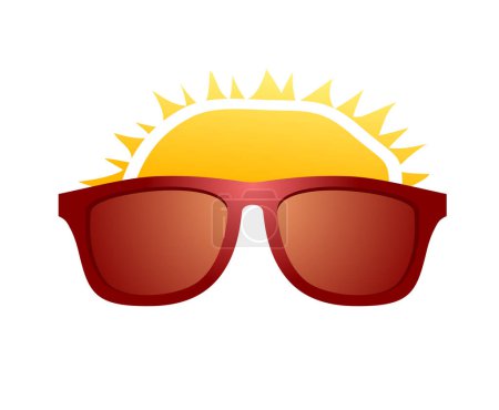 Illustration for Creative design of red sun and sunglasses illutration - Royalty Free Image