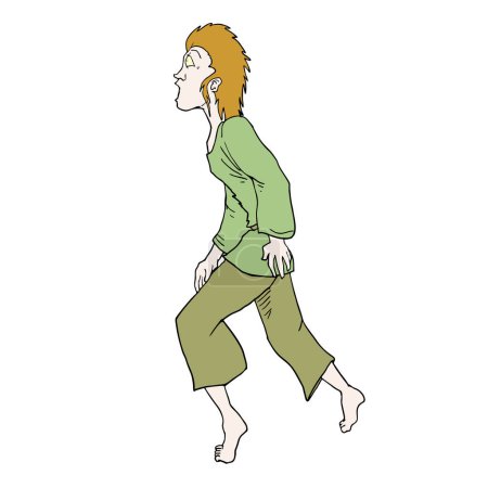 Ilustración de Diseño creativo del hombre sorprendido caminando - Imagen libre de derechos