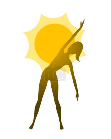 Téléchargez les illustrations : Conception créative de yoga icône femme - en licence libre de droit
