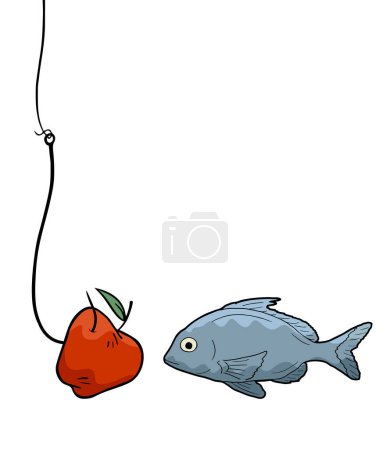 Ilustración de Diseño creativo de manzana y pescado - Imagen libre de derechos