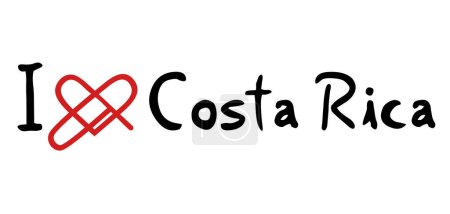 Téléchargez les illustrations : Design créatif du Costa Rica icône amour - en licence libre de droit