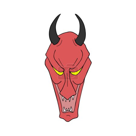 Ilustración de Diseño creativo de máscara de demonio rojo - Imagen libre de derechos