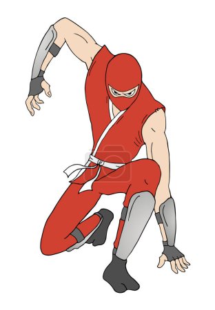 Téléchargez les illustrations : Conception créative de l'illustration guerrier Ninja - en licence libre de droit