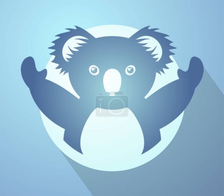 Téléchargez les illustrations : Conception créative de l'icône drôle imaginative koala - en licence libre de droit