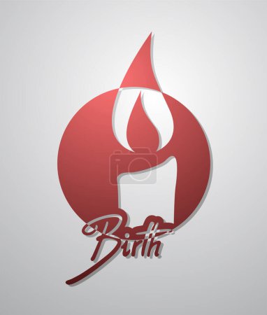 Illustration for Creative design of red birth icon design - Royalty Free Image