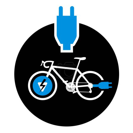 Téléchargez les illustrations : Conception créative de symbole de vélo électro - en licence libre de droit