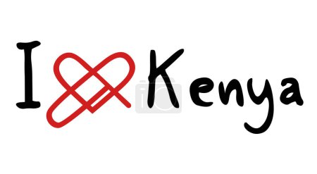 Illustration for Creative design of Kenya love icon - Royalty Free Image