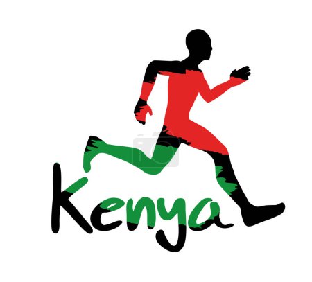 Téléchargez les illustrations : Conception créative de la conception du symbole du coureur kenyan - en licence libre de droit