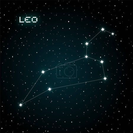 Illustration for Creative design of Leo constellation design - Royalty Free Image