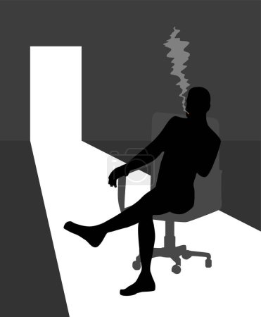 Téléchargez les illustrations : Conception créative de l'homme mystère dans la chaise - en licence libre de droit