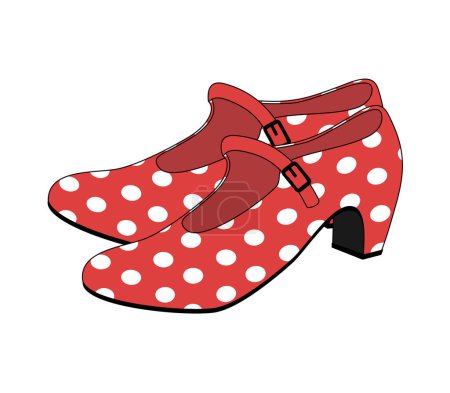 Téléchargez les illustrations : Conception créative de chaussures polka - en licence libre de droit