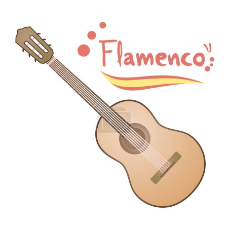 Téléchargez les illustrations : Design créatif de la guitare classique espagnole - en licence libre de droit