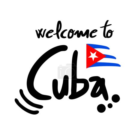 Illustration for Creative design of Welcome to Cuba symbol - Royalty Free Image